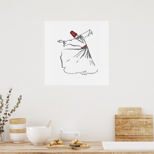 Whirling Dervish - Maroon Red Poster (Keuken)