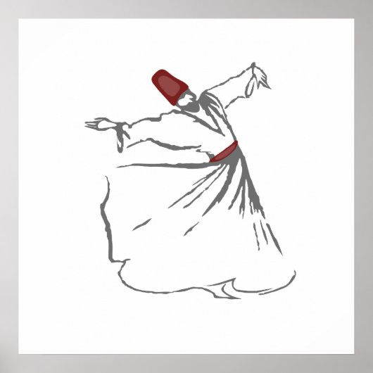 Whirling Dervish - Maroon Red Poster (Voorkant)
