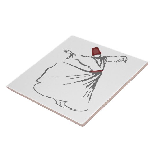 Whirling Dervish - Maroon Red Tile Tegeltje (Zijkant)