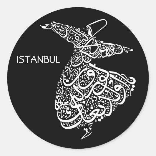 Whirling Dervish Ronde Sticker (Voorkant)