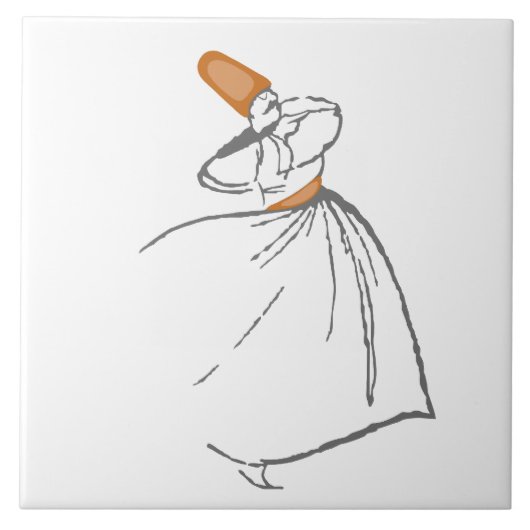 Whirling Dervish Tile Tegeltje (Voorkant)
