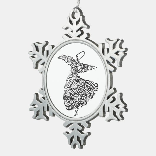 Whirling Dervish Tin Sneeuwvlok Ornament (Rechts)