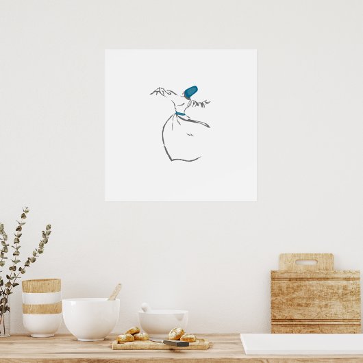 Whirling Dervish - Turquoise Poster (Keuken)