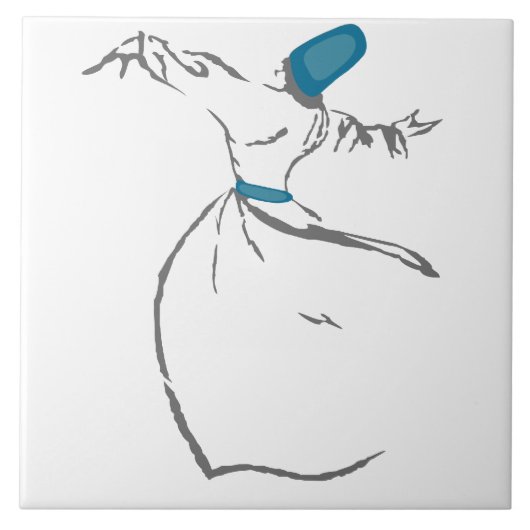 Whirling Dervish - Turquoise Tile Tegeltje (Voorkant)