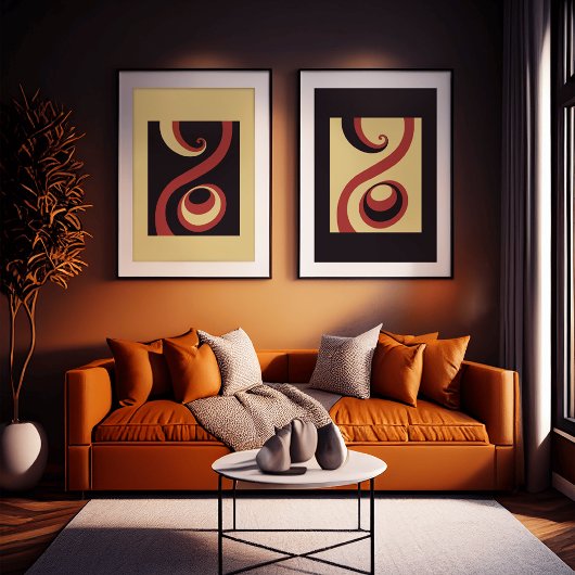 Whirling in Harmony: Bold Abstract Poster Set I