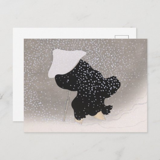 Whirling Snow Japans Woodblock Print Briefkaart (Voorkant / Achterkant)