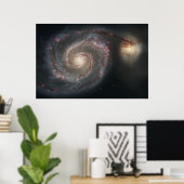 Whirlpool Galaxy M51+Companion Galaxy 36 x 24 (39  Poster (Thuiskantoor)