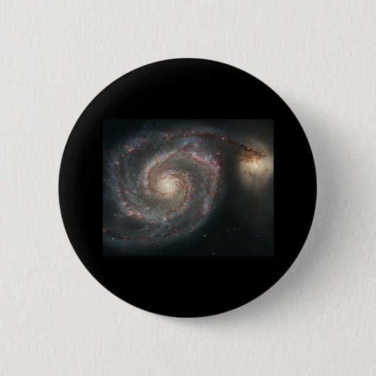 Whirlpool Galaxy (M51) Ronde Button 5,7 Cm (Voorkant)