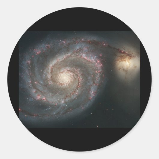 Whirlpool Galaxy (M51) Ronde Sticker (Voorkant)