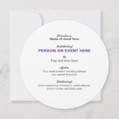 Whirlpool Mozaïek Ronde Invitation in Paarse Kaart (Achterkant)