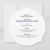 Whirlpool Mozaïek Ronde uitnodiging in blauw (Achterkant)