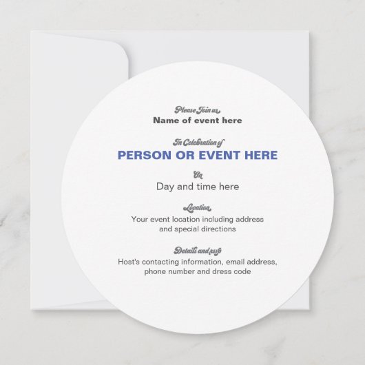 Whirlpool Mozaïek Ronde uitnodiging in blauw (Achterkant)