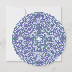 Whirlpool Mozaïek Ronde Uitnodiging in Blauw