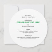 Whirlpool Mozaïek Ronde Uitnodiging in Blauwgroen (Achterkant)