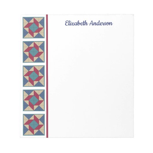 Whirlpool Quilt Block Border Note Pad Notitieblok (Voorkant)
