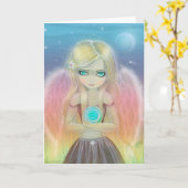 Whirlwind Angel Wenskaart Kaart (Gele Bloem)