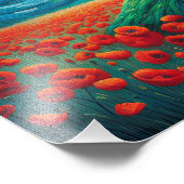 Whirlwind Elegantie in een Poppy Field Foto Afdruk (Hoek)