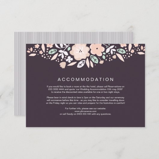 Whirlwind Floral Wedding Direction Informatiekaartje (Voorkant / Achterkant)