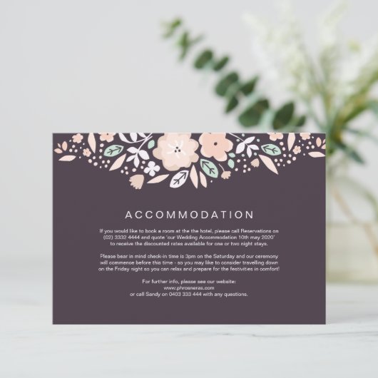 Whirlwind Floral Wedding Direction Informatiekaartje (Staand voorkant)