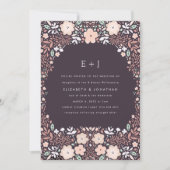 Whirlwind Floral Wedding Invitation Kaart (Voorkant)