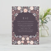 Whirlwind Floral Wedding Invitation Kaart (Staand voorkant)