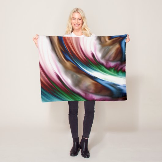 Whirlwind Rainbow Golden Snow Fleece Deken (In situ)