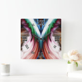 Whirlwind Rainbow Golden Snow Mirror Vierkante Klok (Huis)