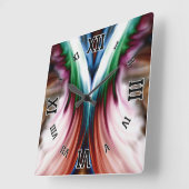 Whirlwind Rainbow Golden Snow Mirror Vierkante Klok (Hoek)