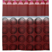 Whirlwind Ruby: modern geometrisch douchegordijn (Voorkant)