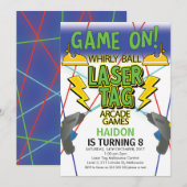 Whirly Ball Laser Label Arcade Games Verjaardag Kaart (Voorkant / Achterkant)