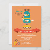 Whirly Robot Invitation Kaart (Voorkant)