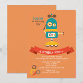 Whirly Robot Invitation Kaart (Voorkant / Achterkant)