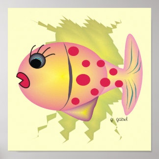 Whisical Fish Poster Art van Gail Gabel