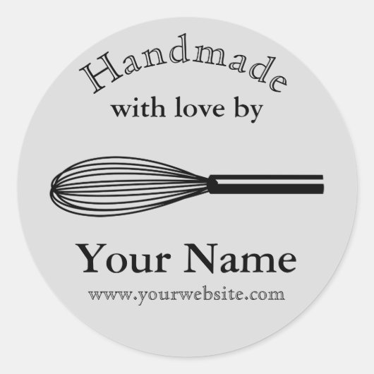 Whisk Baking Sticker Handgemaakt door Jouw naam Ke (Voorkant)
