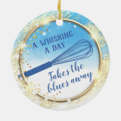 Whisk bakken neemt de blauwdruk weg van bakkerst k keramisch ornament (Achterkant)