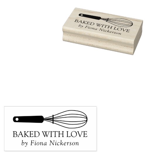 Whisk Bked with Love Rubberstempel (Gestempeld)