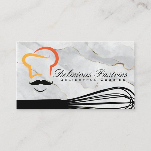 Whisk Chef Logo | Marmer Visitekaartje (Voorkant)