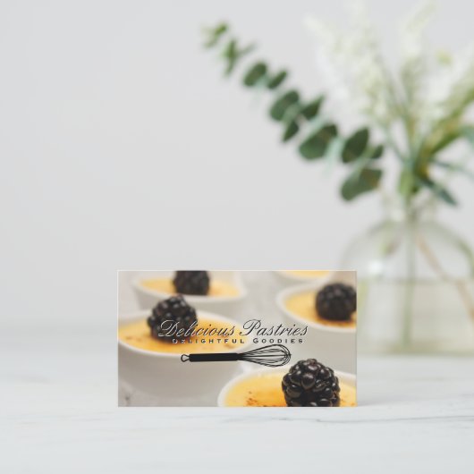 Whisk | Crème Brule Dessert Visitekaartje (Staand voorkant)