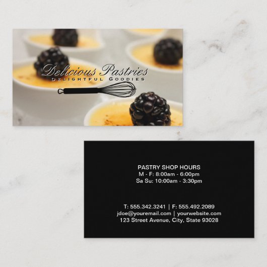 Whisk | Crème Brule Dessert Visitekaartje (Voorkant / Achterkant)