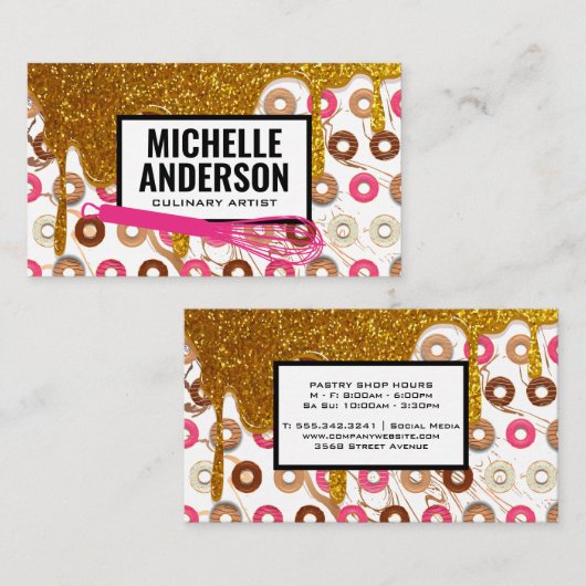 Whisk | Donuts | Golden Icing Visitekaartje (Voorkant / Achterkant)