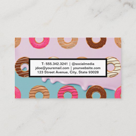 Whisk | Donuts | Icatie-achtergrond Visitekaartje (Achterkant)