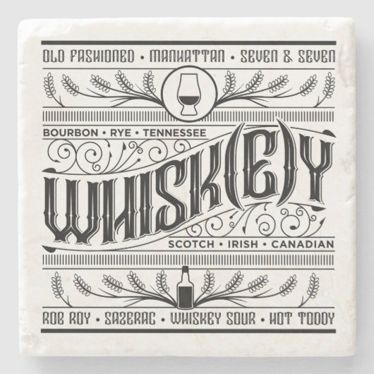 Whisk(e)y-coaster Stenen Onderzetter (Voorkant)