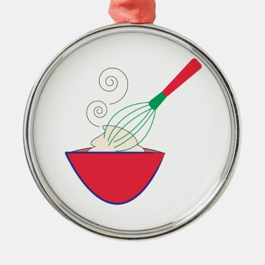 Whisk en Bowl Metalen Ornament (Voorkant)