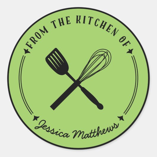 Whisk en Spatel Gepersonaliseerde Keuken Stickers (Voorkant)