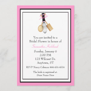 Whisk en Spoons Bridal Shower Invitation Kaart