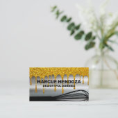 Whisk | Glitter Drip (goudglitter) | Metaal Visitekaartje (Staand voorkant)