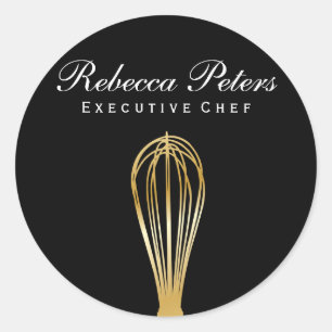 Whisk (goud)   Cultuurmeester Ronde Sticker