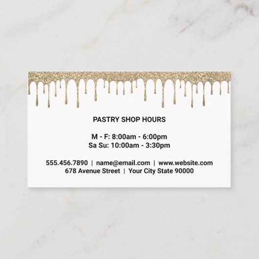 Whisk Goud | Glitter Drip Syrup Visitekaartje (Achterkant)