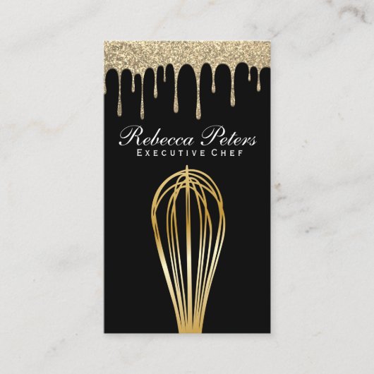 Whisk Goud | Glitter Drip Syrup Visitekaartje (Voorkant)