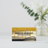 Whisk | Goudschijven | Goud metaal Visitekaartje (Staand voorkant)